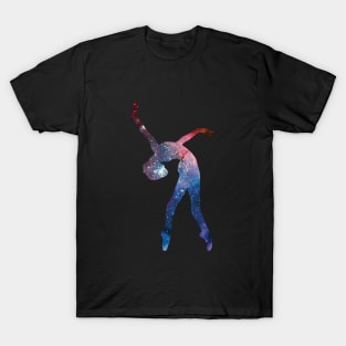 Galaxy ballerina / dancer / gymnast - backbend (galaxy texture) - ballet lover / gymnastics lover / yoga lover T-Shirt